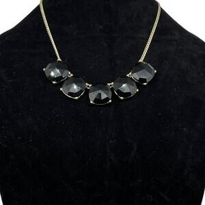 Gold and Black Statement Necklace 21" Long